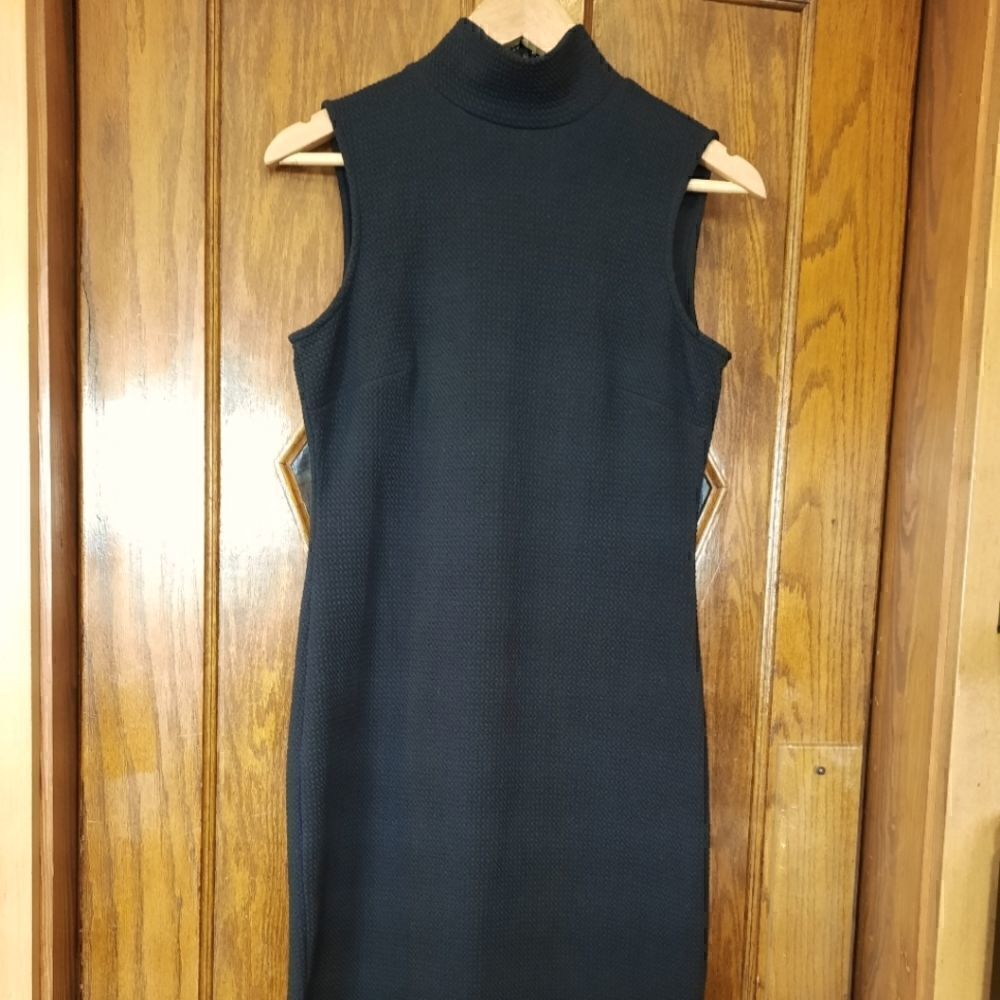 APT 9 Sleeveless Dress Mock Neck Midi Navy